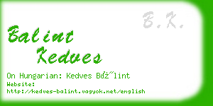 balint kedves business card